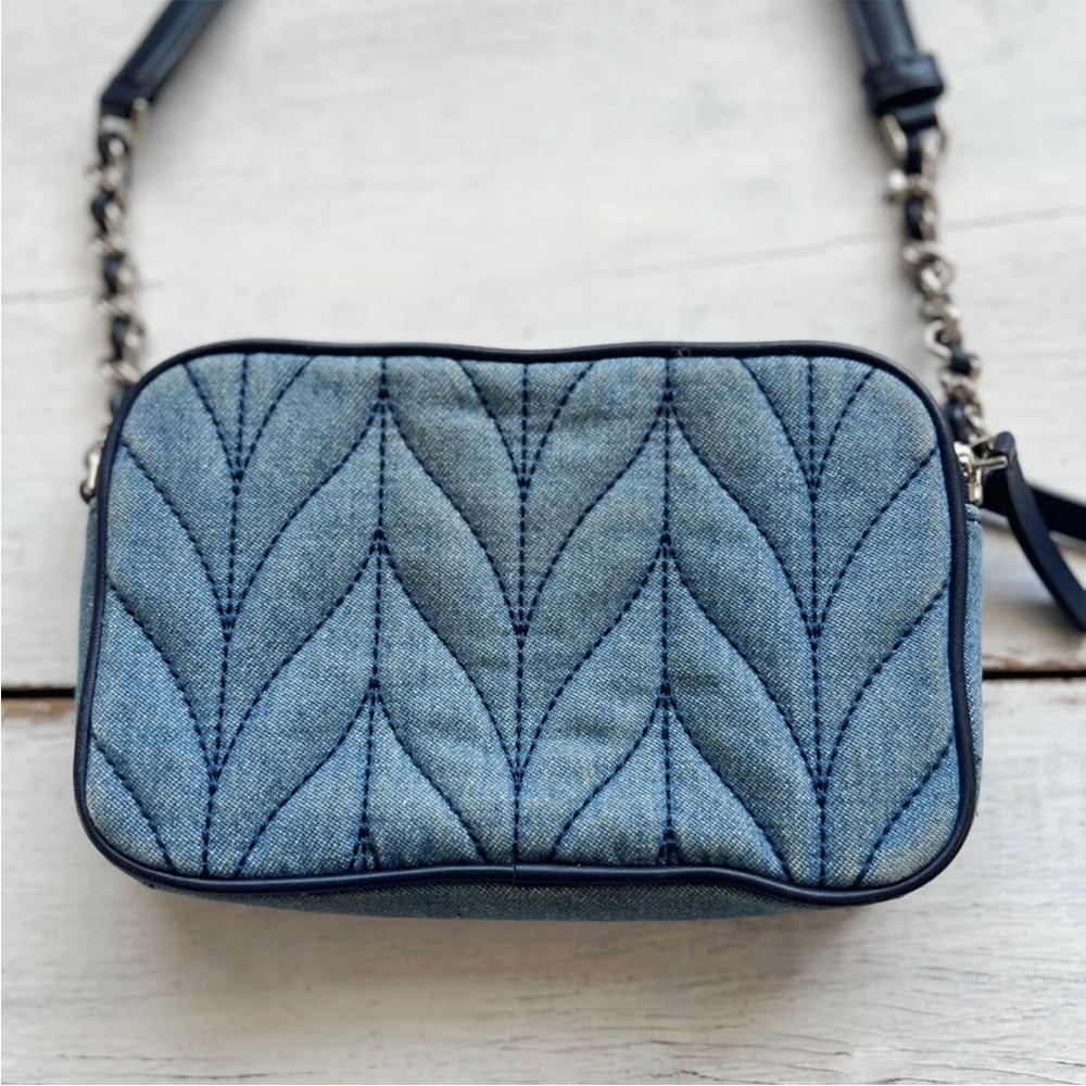 kate spade Denim Blue Quilted Crossbody Bag with Navy Trim - Picture 4 of 13